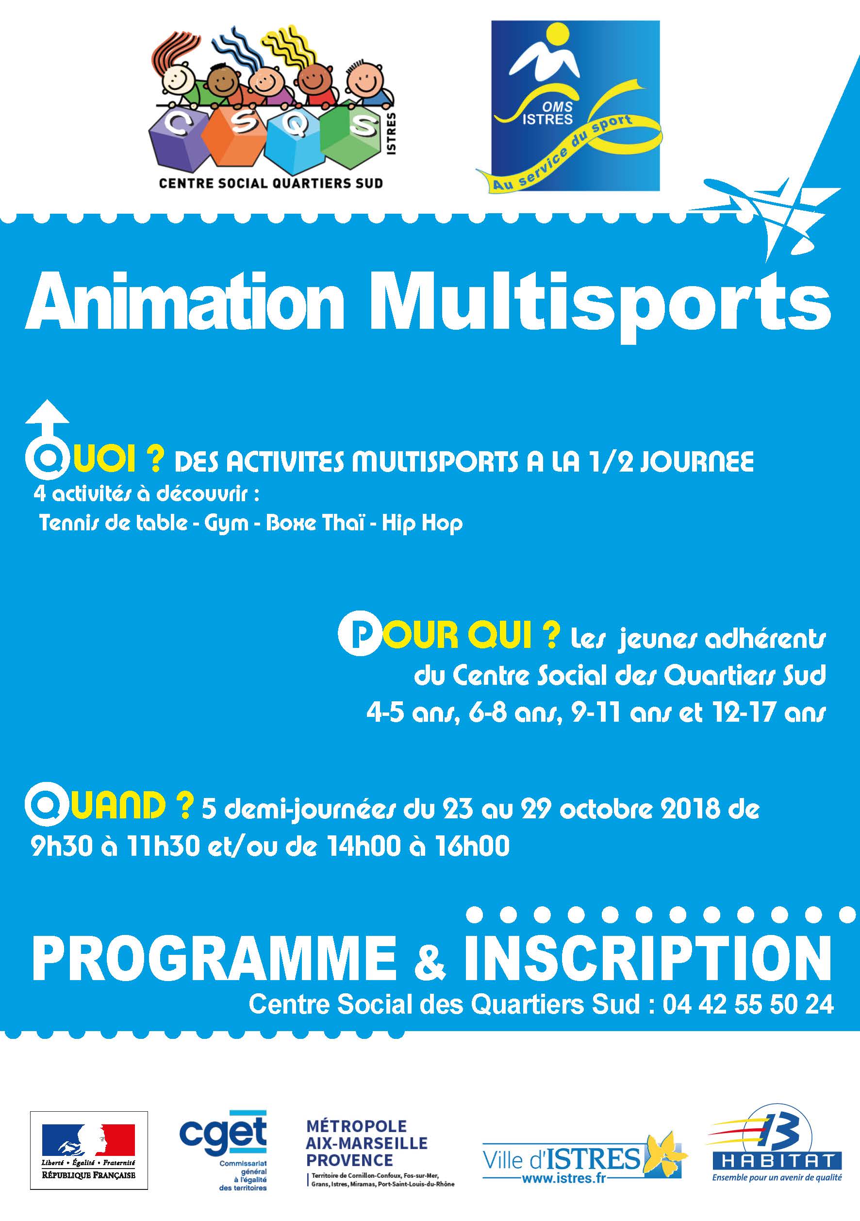 Programme stage multisports  de la Toussaint - OMS - Istres